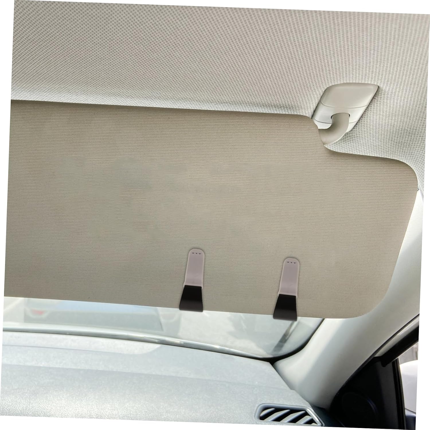 2pcs Car Sunglasses Holder Clip Visor Sunglass Hanger for Organized Storage Compatible Vehicle Interiors Material Glasses Mount for Tickets Accessories Grey image 5
