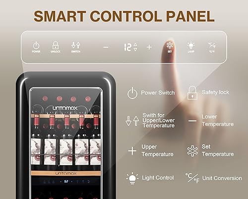 Miniatura 5 de UNTOMAX Juego de abridor de botellas de vino negro y frigorífico retro