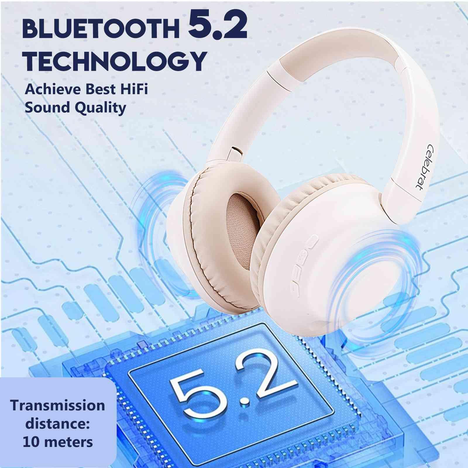 UrbanX A32 Over-Ear Bluetooth Headphones - HD Wireless Sound with Mic for BLU M8L 2022/G51S/C5 Max/Studio X10 2022/C5L Max/iPhone/Android - 20H Playtime, 200H Standby, Workout & Travel -White.