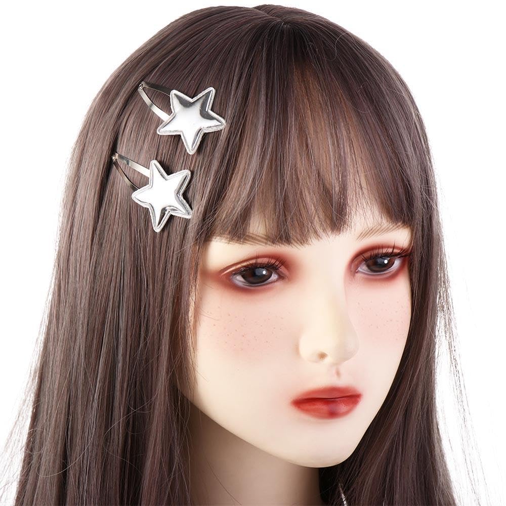 Leadigol Shiny Star Hair Clips Headwear Sweet Hair Bangs Clip Hair Barrettes Small Hairpin Silver BB Clip Hair Accessories for Kids Teens Women 20PCS image 2