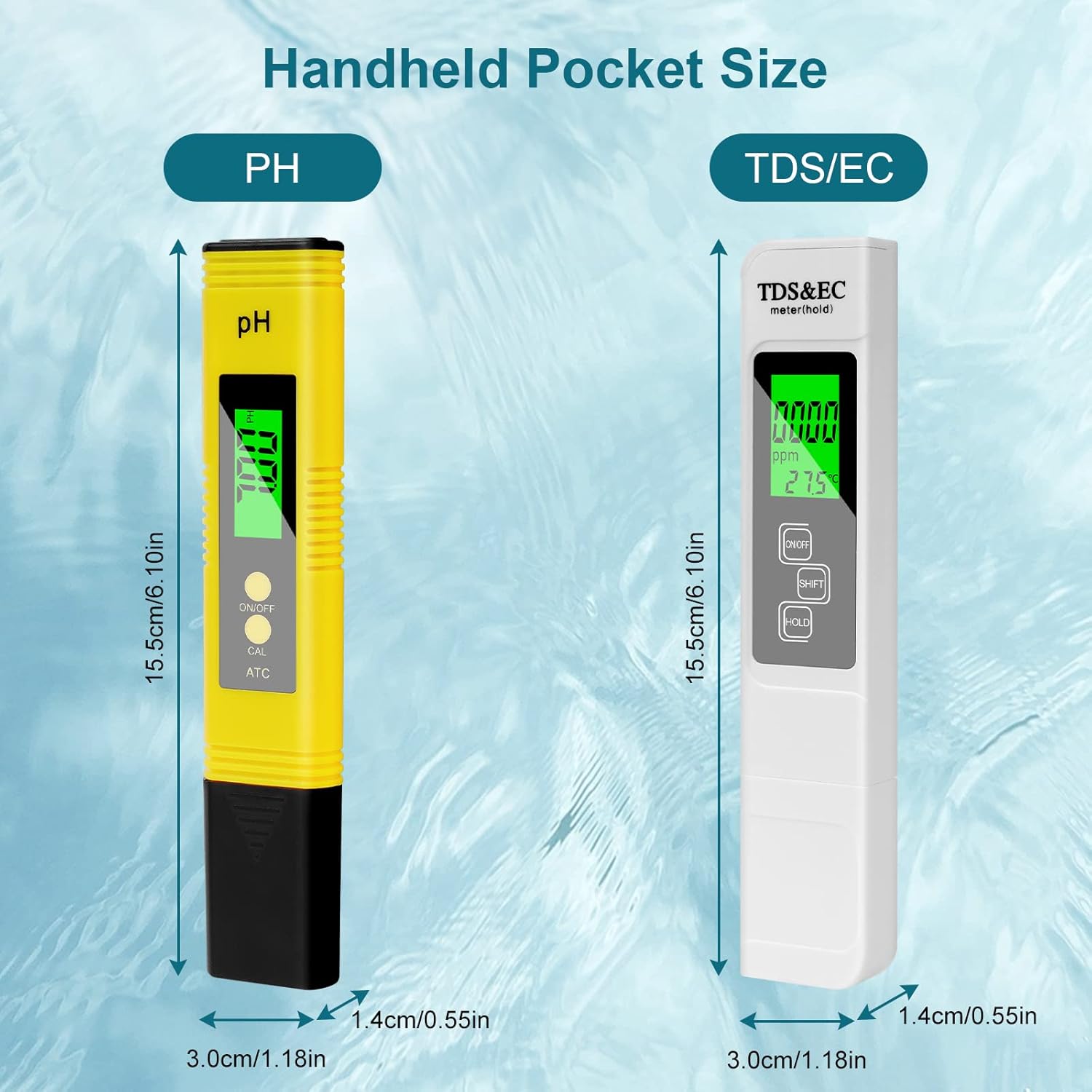 Digital pH and TDS Meter Combo, 0.01pH High Accuracy pH Tester, 2% ...