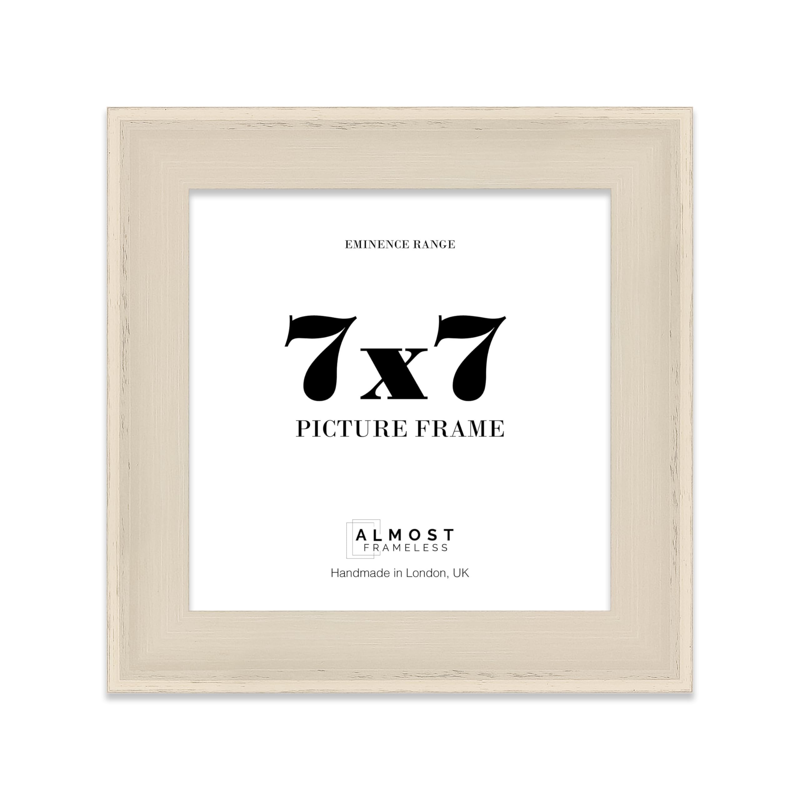 7x7" Cream Picture Frame - Rustic Wood Industrial Effect Photo Frame for Wall Display, Ideal for Posters, Prints & Home Décor, Wall Hooks and Kickstand, 32mm Edge - 1 Pack — image 1