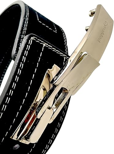 Miniatura 2 de Cinturón de levantamiento de pesas negro con hebilla ajustable, 4 pulgadas de ancho y 0.394 in de grosor  para levantamiento de pesas y gimnasio (1