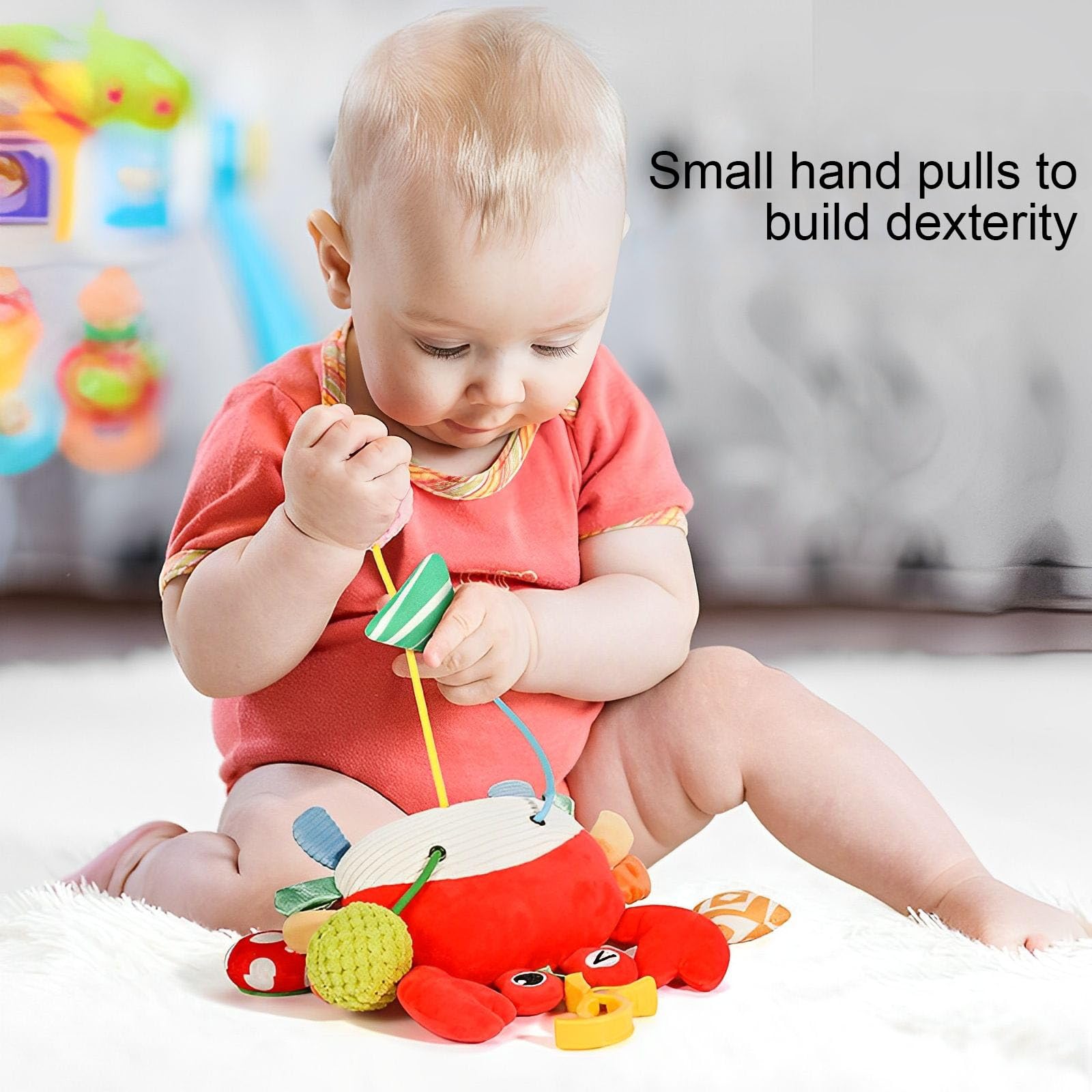 Jouet D'activité Pour Poussette/siège Auto Bébé 0-12 Mois - Hochets Doux Lion Peluche Avec Carillon