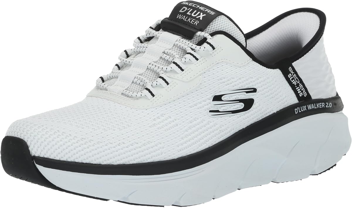 Skechers Men's D'Lux Walker Rezinate Hands Free Slip-in | Casual Walking, Slip-ins, Relaxed Fit, Air-Cooled Memory Foam, Machine Washable