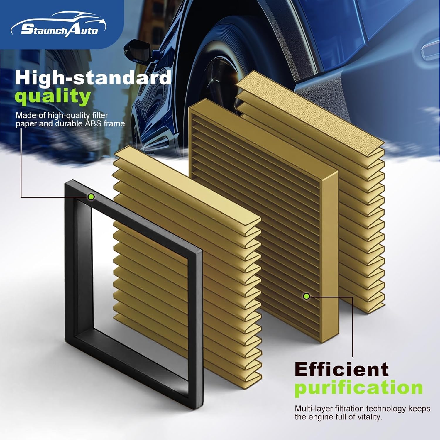Engine & Cabin Air Filter Set for Subaru Forester 2.5L 2024 2023 2022 2021 2020 2019 Air filter for Car Replacement 72880-FL000 16546AA16A Automotive Accessories-2 Pack