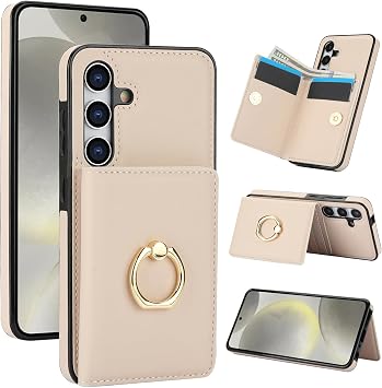 Samsung Galaxy A55 5G Case Notebook Type Galaxy A55 Case Notebook Type SC-53E SCG27 with Ring Back Card Storage Stand Function Galaxy A55 Smartphone Case Mobile Cover Galaxy a55 Premium PU Leather RFID Blocking Function Stylish Smartphone Cover Jerry 55a sc53e 6.6 inch Waterproof Abrasion Resistant Shockproof Ring - Off White
