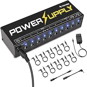 Donner Fonte de alimentação para guitarra DP-1 10 saídas CC isoladas para pedal de efeito 9V/12V/18V