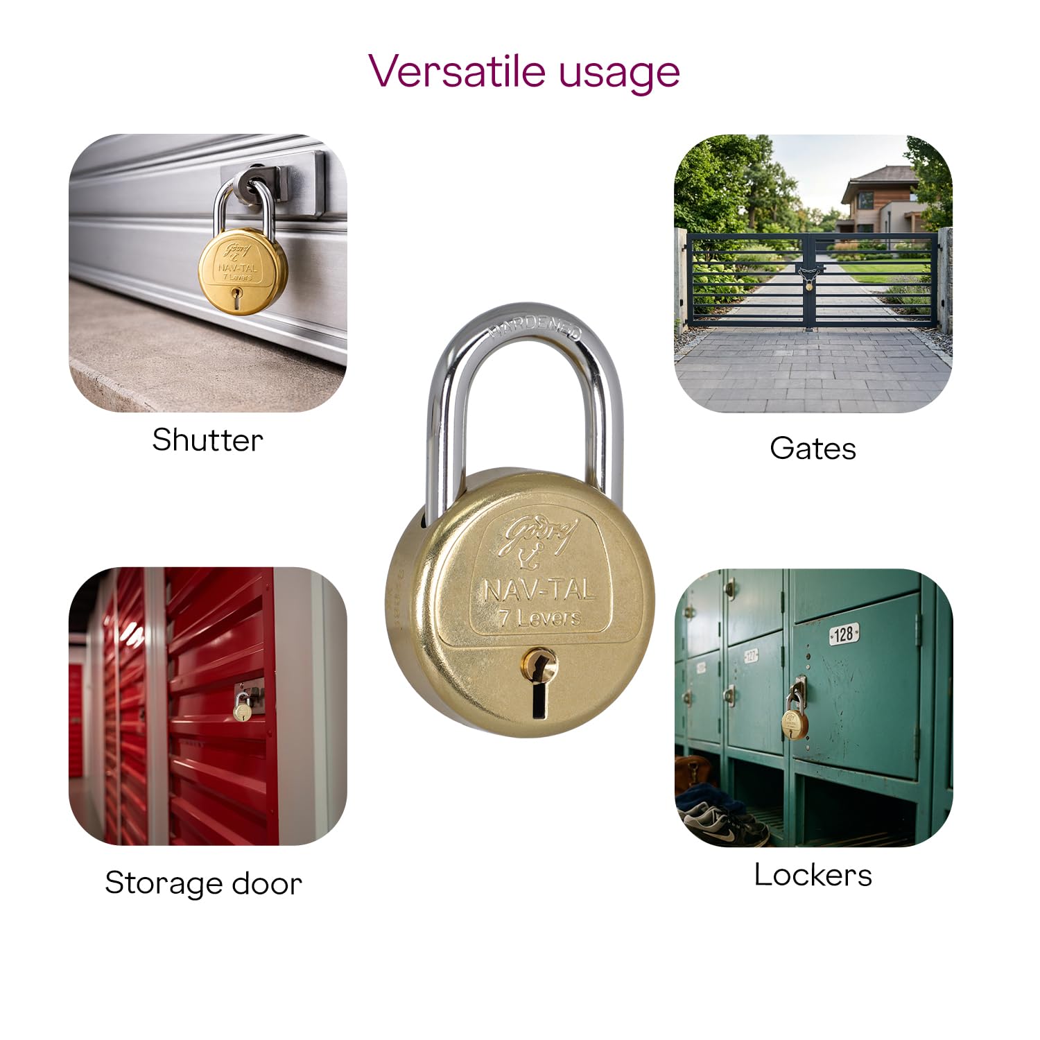 Godrej Locks Polished Finish Navtal 7 Levers 2 Key with Shut Height (Brass, 30 mm) — Amazon image 7
