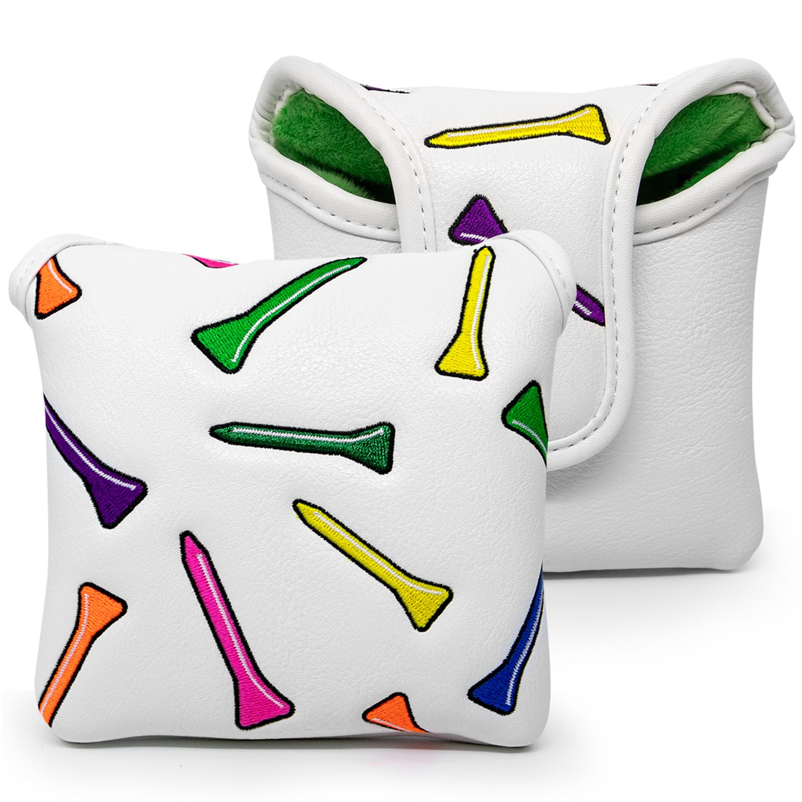 Golf Club Covers Colorful Tee Driver Cover Fairway Wood Headcover Hybrid Cover Leather 3 Wood Headcovers Mallet Putter Headcover Blade Putter Cover