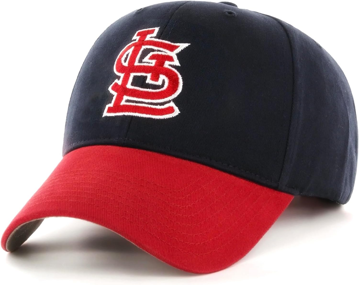 Officially Licensed St. Louis Youth Boys Girls Baseball Hat Classic MVP Kids Adjustable STL Team Logo Structured Navy Blue/Red Cap