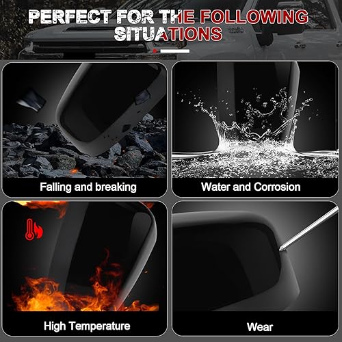 Vista 4 de Funda de repuesto directa negra brillante para Jeep Grand Cherokee 2011-2021 y Dodge Durango 2011-2025, estilo de reemplazo directo,