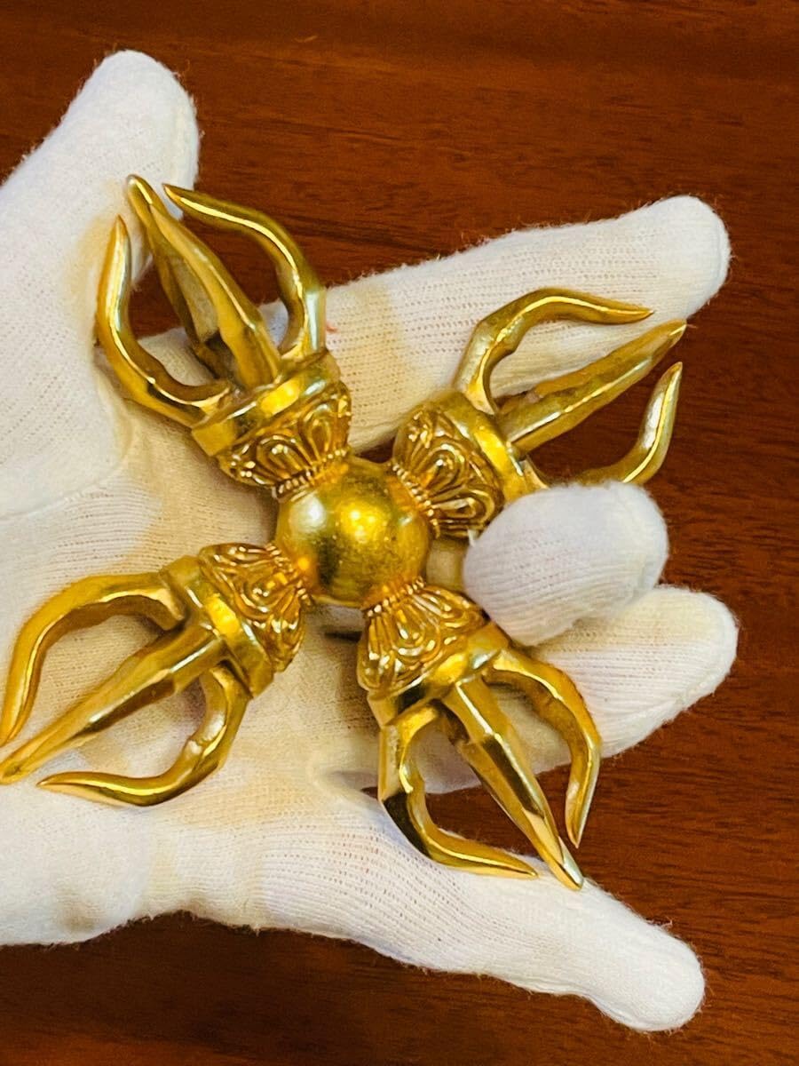 チベット密教 カツマ 羯磨 十字 金剛杵 ダブルドルジェ 210g 御守り