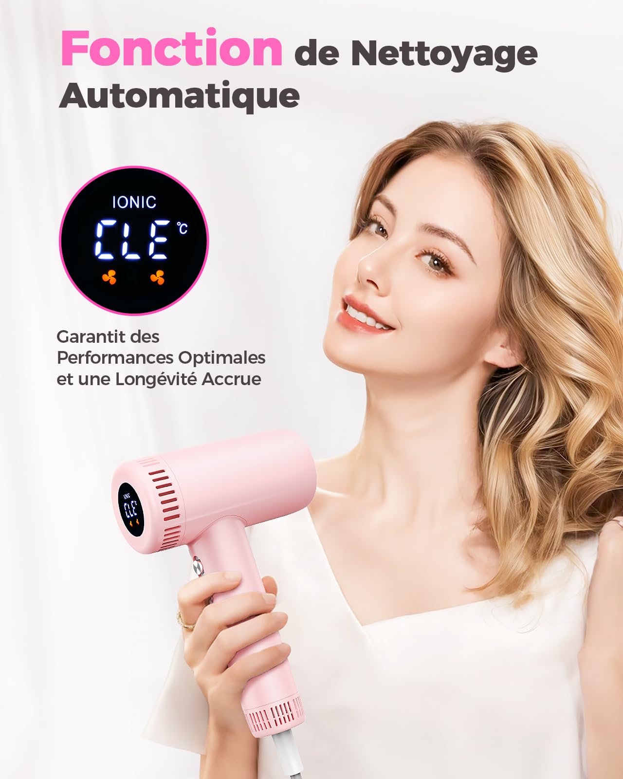 Haokoo Sèche-Cheveux Ionique Professionnel, 500 Millions d’Ions Négatifs