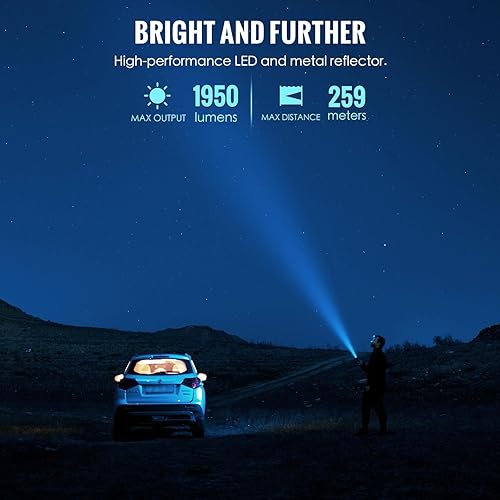 Miniatura 6 de ThruNite TT20 - Linterna LED táctica de doble interruptor, 2010 lúmenes, larga distancia de haz de 1,000.7 ft, linterna recargable USB-C compacta