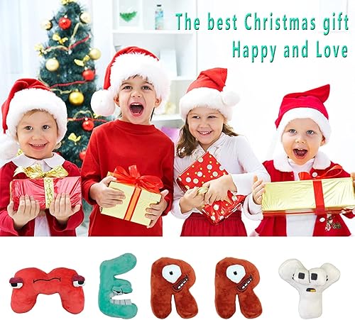 Vista 4 de IVCSATB 26 juguetes de peluche del alfabeto, regalo preferido para fiestas de cumpleaños para niños, regalo preferido para vacaciones, cumpleaños