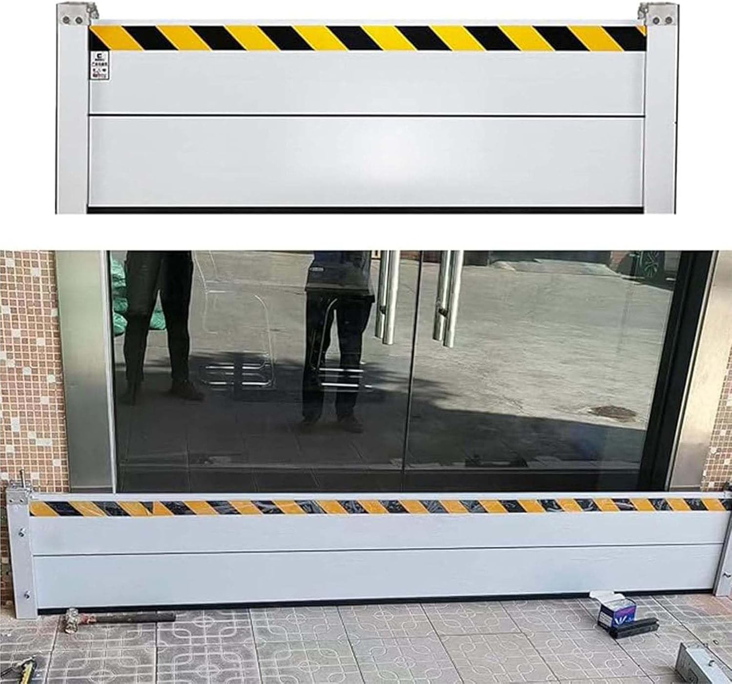 Flood Protection Barrier Water, Aluminum Water Barriers for Flooding, Reusable in Heavy Rain Defence Suitable, Detachable and Portable, for Garage Basement Driveway,001,250 * 60cm