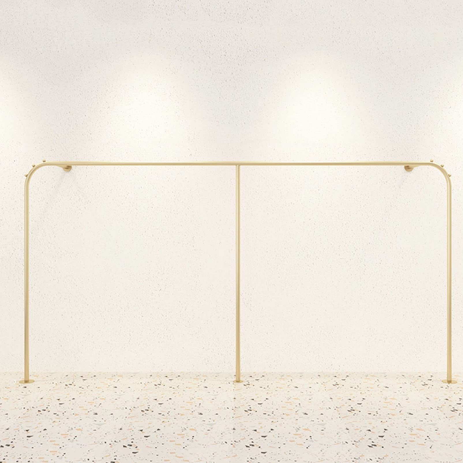 YNBSHGAA Industrial Pipe Clothes Rack Retail Display Shelf, Wall Mounted Clothes Storage Pipe Shelf, Boutique Store Hanger Multi-Purpose Hanging Rod Clothes Bar, Closet Organizati,Gold-Length 300CM