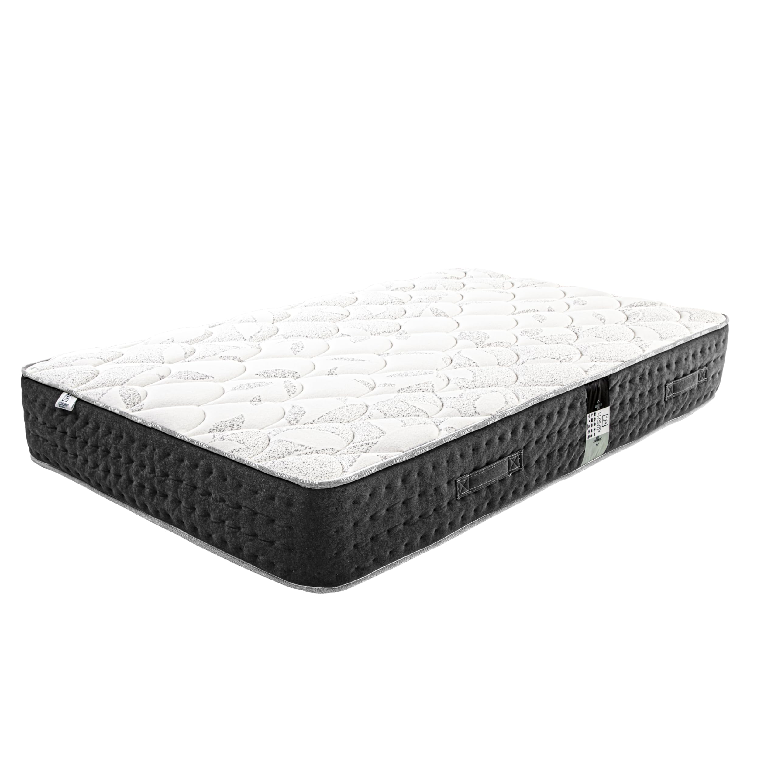 Luxury Literie - Colchón de 90 x 190 cm, serenidad, muelles ensacados, espuma de alta densidad, ergonómica, soporte muy firme + almohada + edredón