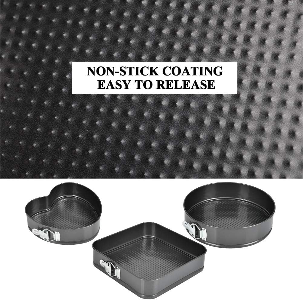 Springform Cake Pans, 3 Pcs Nonstick Cake Pan Set, 9.05''/ 10.23''/ 10.62'' Bakeware Cheesecake Pans Removable Bottom with 40 PCS Parchment Paper Liners