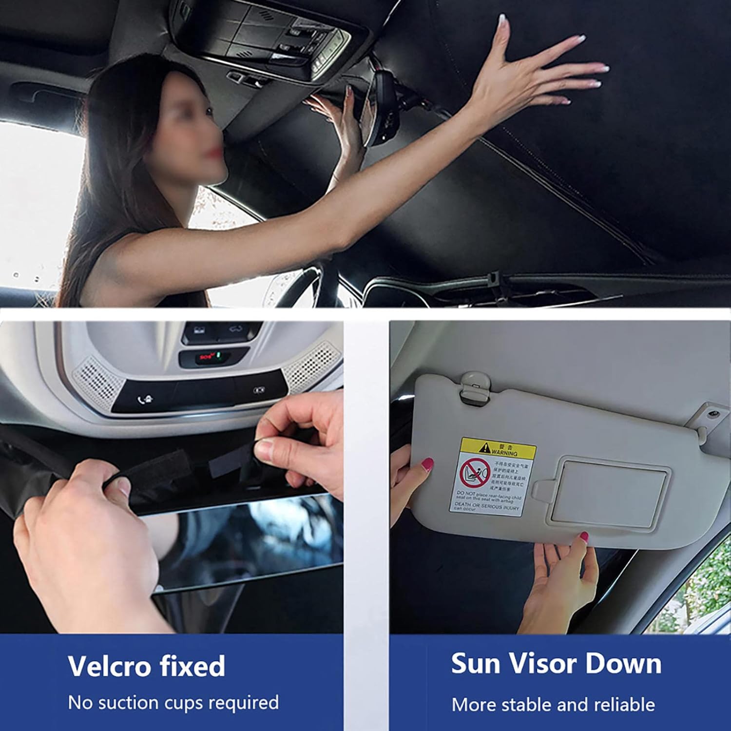 Fit for Audi A4 B8 Sedan 2008-2016,Car Windshield Sun Shade,Foldable Windshield Shade,Black Car Shade Front Windshield,Easy to Use