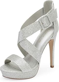 gray sparkly heels
