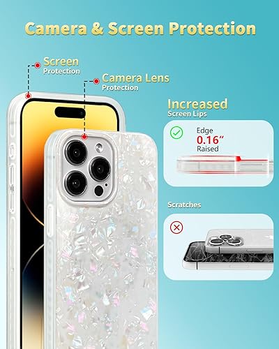 Miniatura 44 de SCORPIFY Funda para iPhone 14 [compatible con MagSafe] con diseño de mármol azul fantasía, bonita funda magnética para teléfono para mujeres, niñas