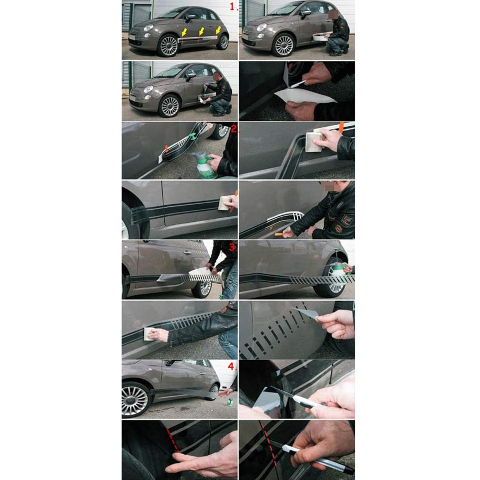 per Mercedes Benz Classe GLA X156 GLA45 AMG, Accessori Adesivi per Gonna con Strisce Laterali per Cofano Auto