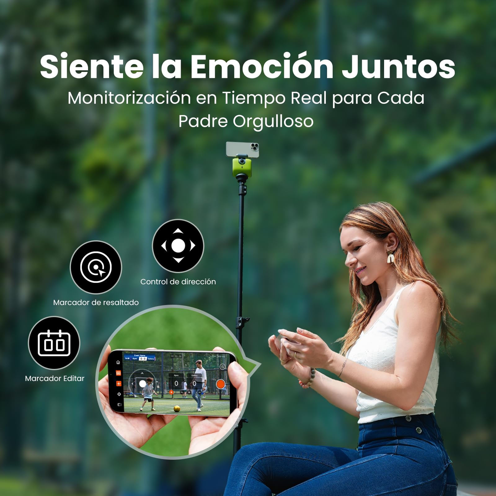 XbotGo Chameleon Cámara Deportiva Automática 4K 60FPS-Cámara de Acción con Seguimiento para Fútbol y Baloncesto en Deportes de Equipo, Transmitir en Directo, Compatible con iOS y Android(Grafito Lava)