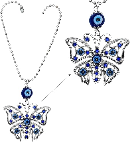 Miniatura 5 de LUCKBOOSTIUM Car Charm Evil Eye Keychain & Protection, Evil Eye Car Hanging Ornament, Home and Rear View Mirror Accessories Azul,Búho mal de ojo en