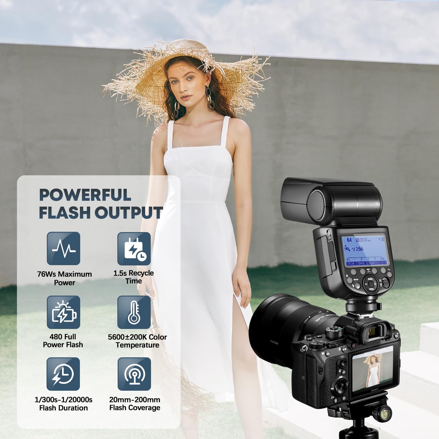 Godox V860III V860III-S Flash for Sony Camera, 2.4G TTL Flash Speedlight Speedlite HSS 1/8000S, 480 Full-Power Flashes, 1.5s Recycle Time, 2600mAh Li-ion Battery (Upgraded V860II-S)