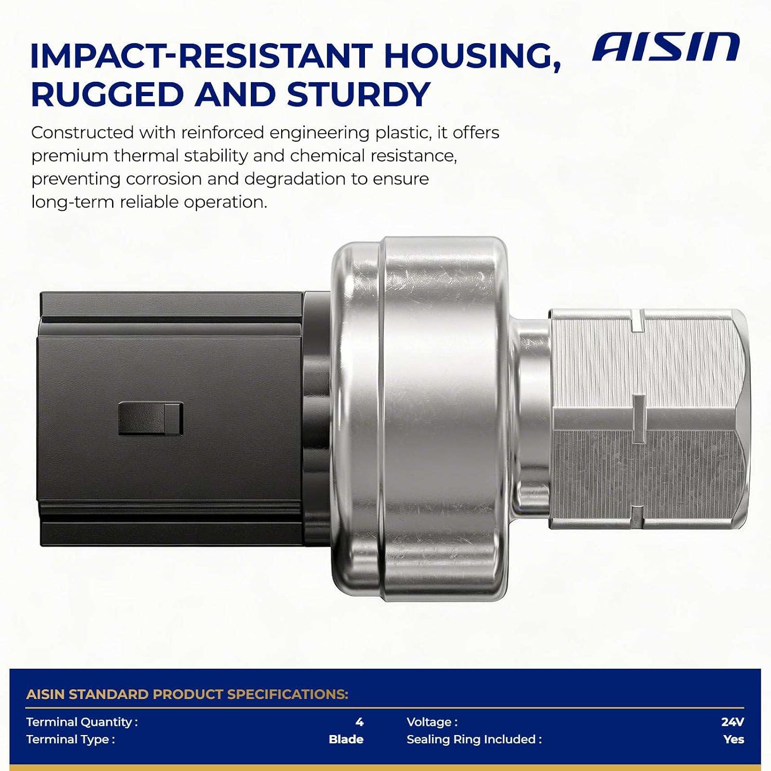 AISIN AFTERMARKET PRSAZ-00130 A/C Trinary Switch - Compatible with Geo Prizm 1991-1997, Toyota Tercel 1988-1989, Chevrolet Prizm 1998-1999, International Harvester ProStar 2008-2015