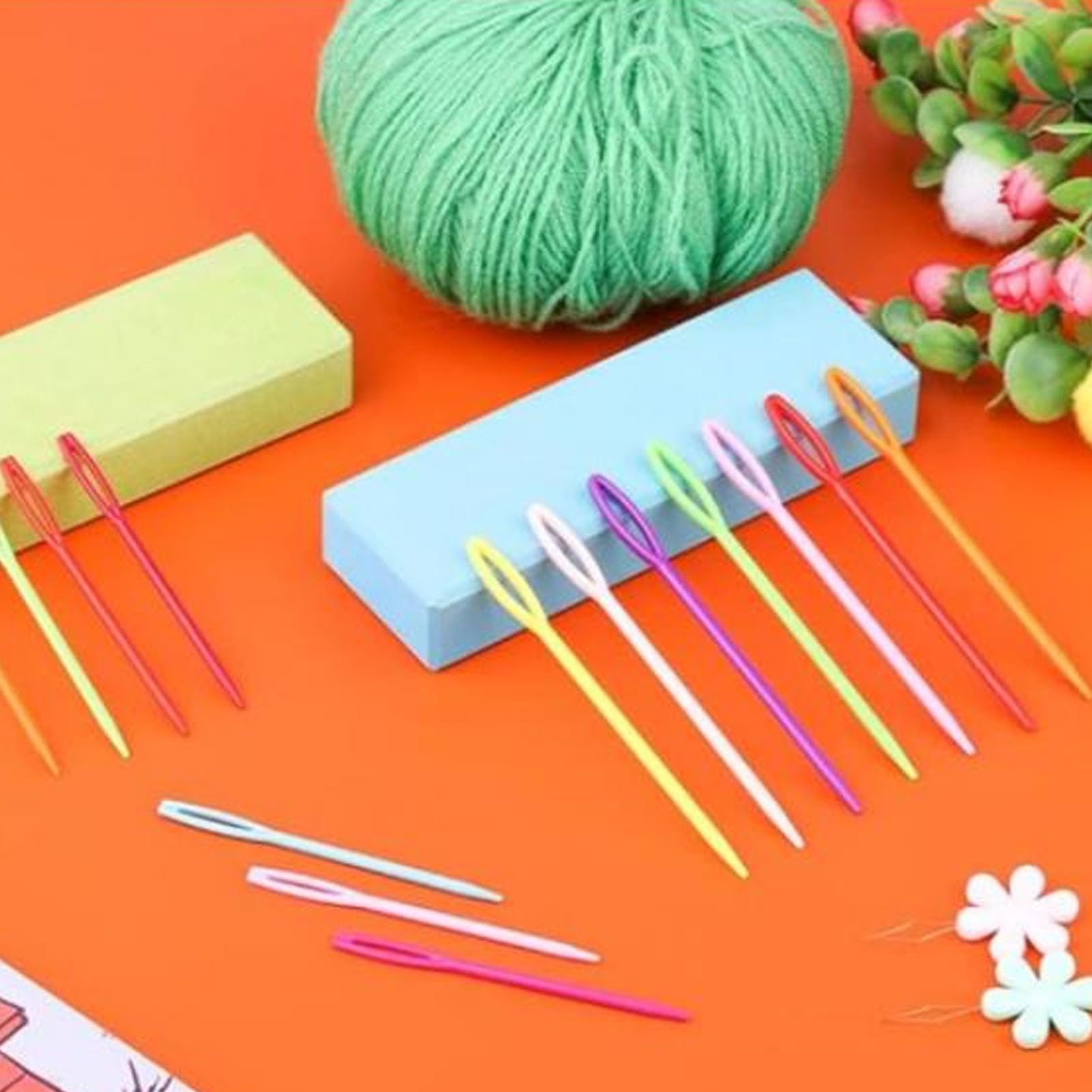 1000 Pezzi Aghi da Cucito in Plastica, Aghi per Filati di Plastica con Occhia Grande da 5,9 Pollici, Aghi da Cucito per Filati Colorati, Aghi per Allacciatura di Sicurezza