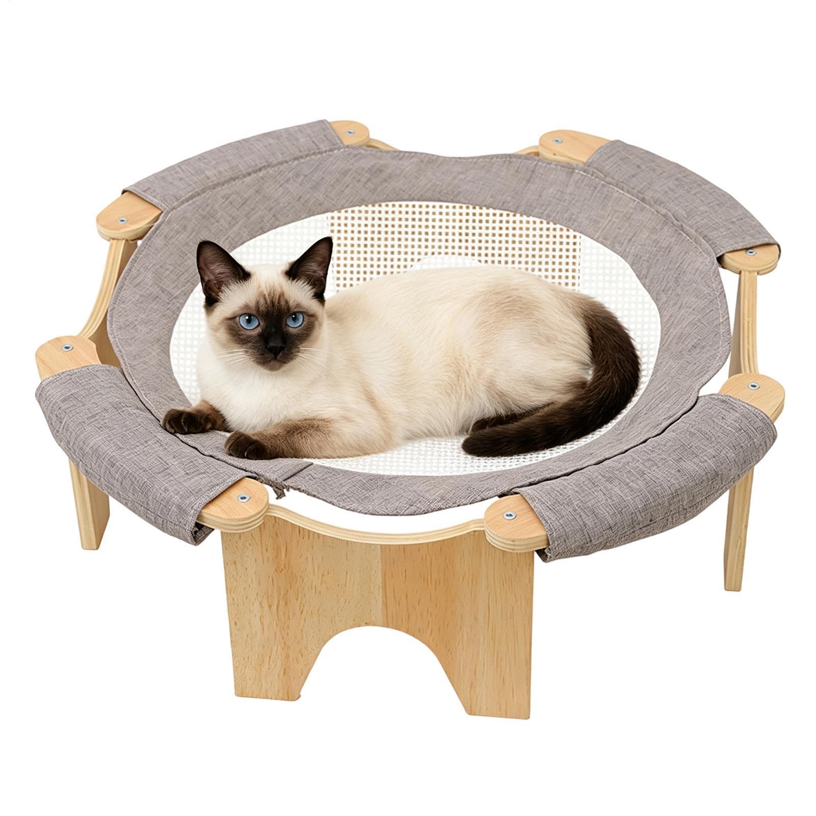 Cama elevada para gatos evita suelo húmedo y calor con malla transpirable