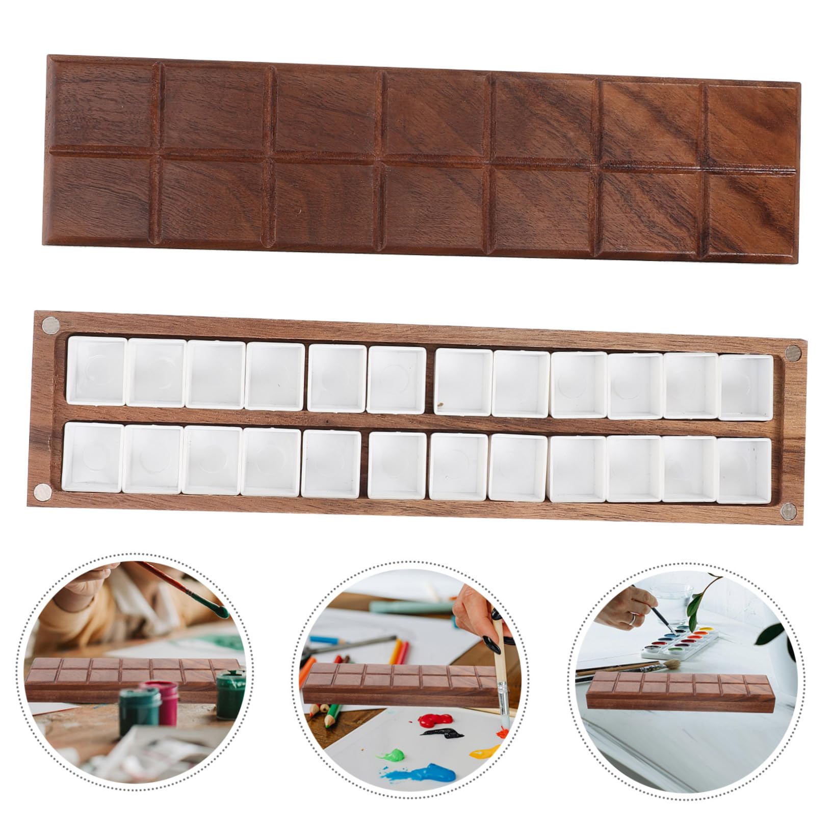 SHINEOFI 5pièces Boîte à Pigments Plastique pour Aquarelle Palette De De avec Couvercle pour Artistes Et Débutants