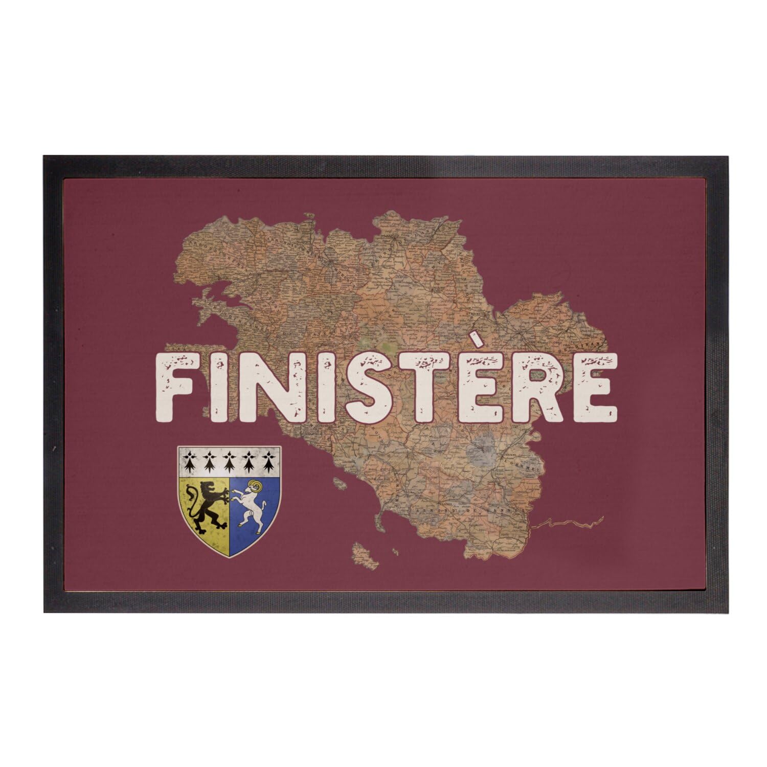 Paillasson rouge Finistère 29 cadeau idéal crémaillère bretonne Quimper