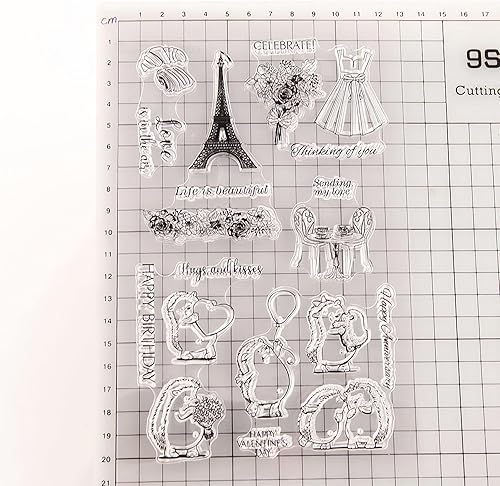 Miniatura 4 de Juego de sellos y troqueles transparentes para hacer tarjetas, plantillas de corte de metal para álbumes de recortes, álbum de fotos, plantilla de