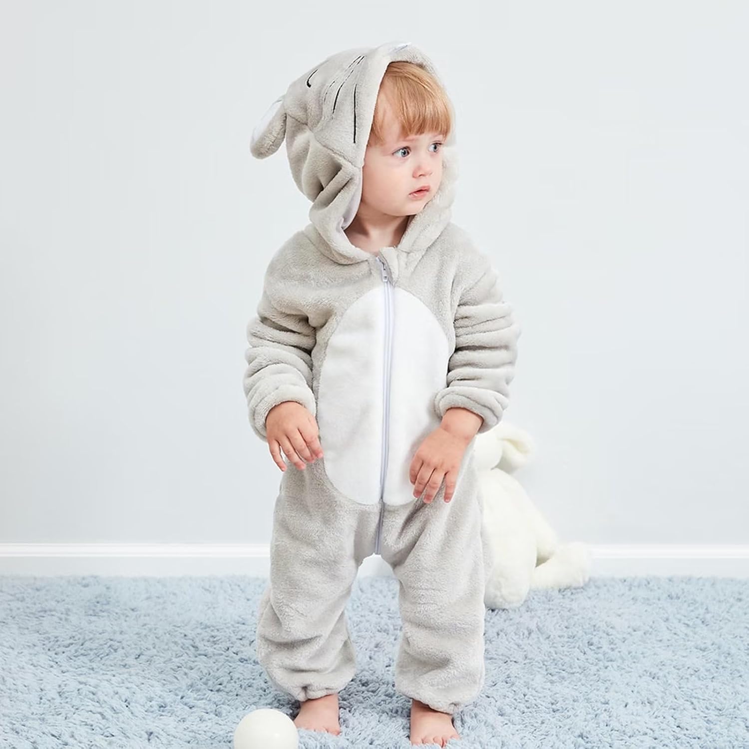 DarkCom Unisex Baby Rat Costume Animal Onesie Toddler Hooded Romper Halloween Kids' Christmas Pajamas - Image 3