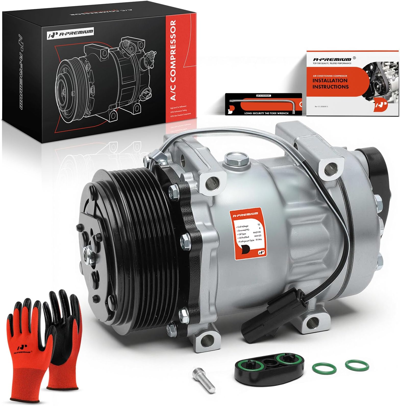 A-Premium Air Conditioner AC Compressor with Clutch Compatible with Dodge Ram 2500 3500 5.9L 1994-2005, Ram 4000 5.9L 2005