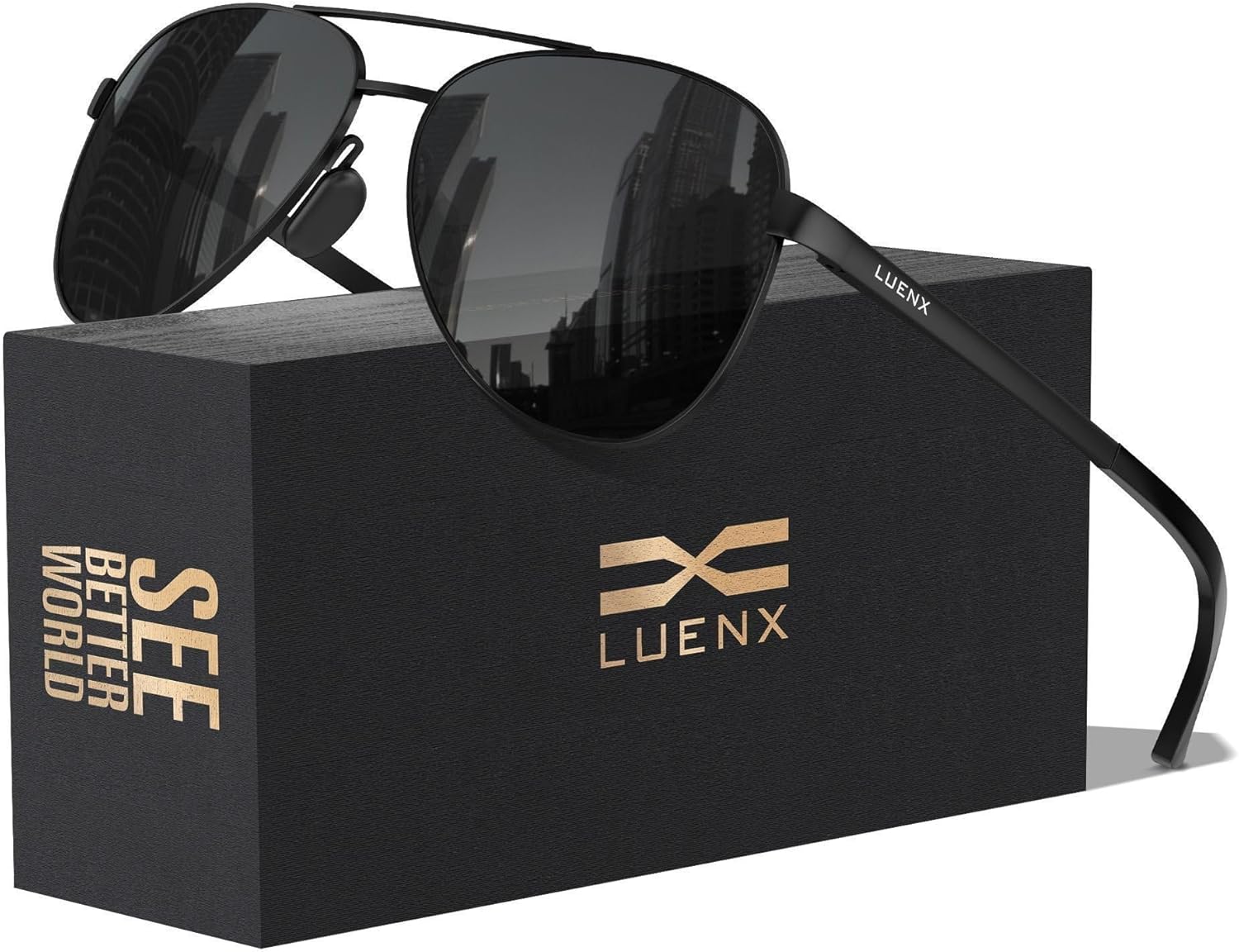 LUENX Aviator Sunglasses for Men Women Polarized – UV400 Protection, Stylish Shades, Driving, Outdoor Activities LUENX Aviator Sunglasses for Men Women Polarized – UV400 Protection, Stylish Shades, Driving, Outdoor Activities