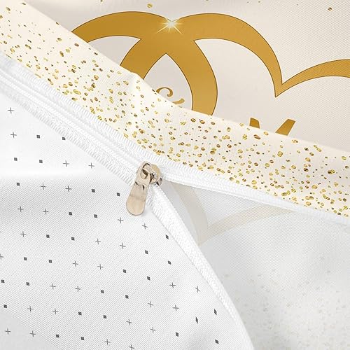 Miniatura 6 de Mr And Mrs - Juego de funda de edredón de lentejuelas doradas con purpurina para adolescentes, adultos, mujeres, decoración de dormitorio, funda de