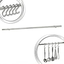 Metal Kitchen Utensil Bar 1.5 x 100 cm, 5 S Hooks Included, Kitchen Utensil Holder and Utensils Hanger Under Cabinet