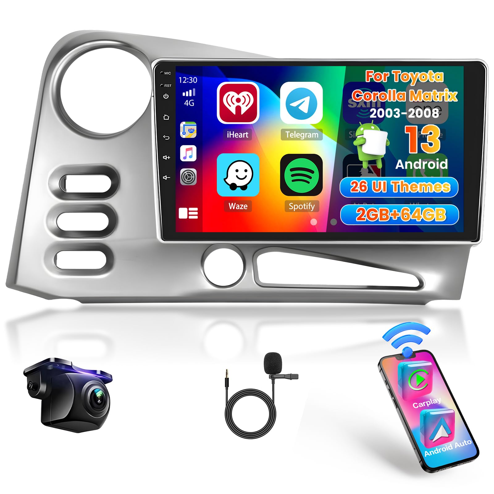 Amazon.com: Roinvou 2+64G Radio for Toyota Corolla Matrix 2003