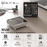 SMSL M20 MQA Gaming DAC & Headphone Amplifier 4* CS43131 DAC Chip USB1.1 USB2.0 XU316 768kHz/32Bit DSD256 PCM Filter USB DAC 3.5mm & 4.4mm Headphone Amp Audio Decoder Silver