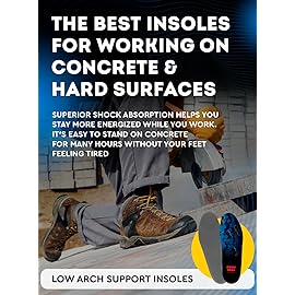 (New) Work Comfort Orthotic Insoles - Anti Fatigue Shoe Insert Men Women - Low Arch Support - Shock Absorption - Foot Pain Relief - Work Boot Insoles (Blue, S)