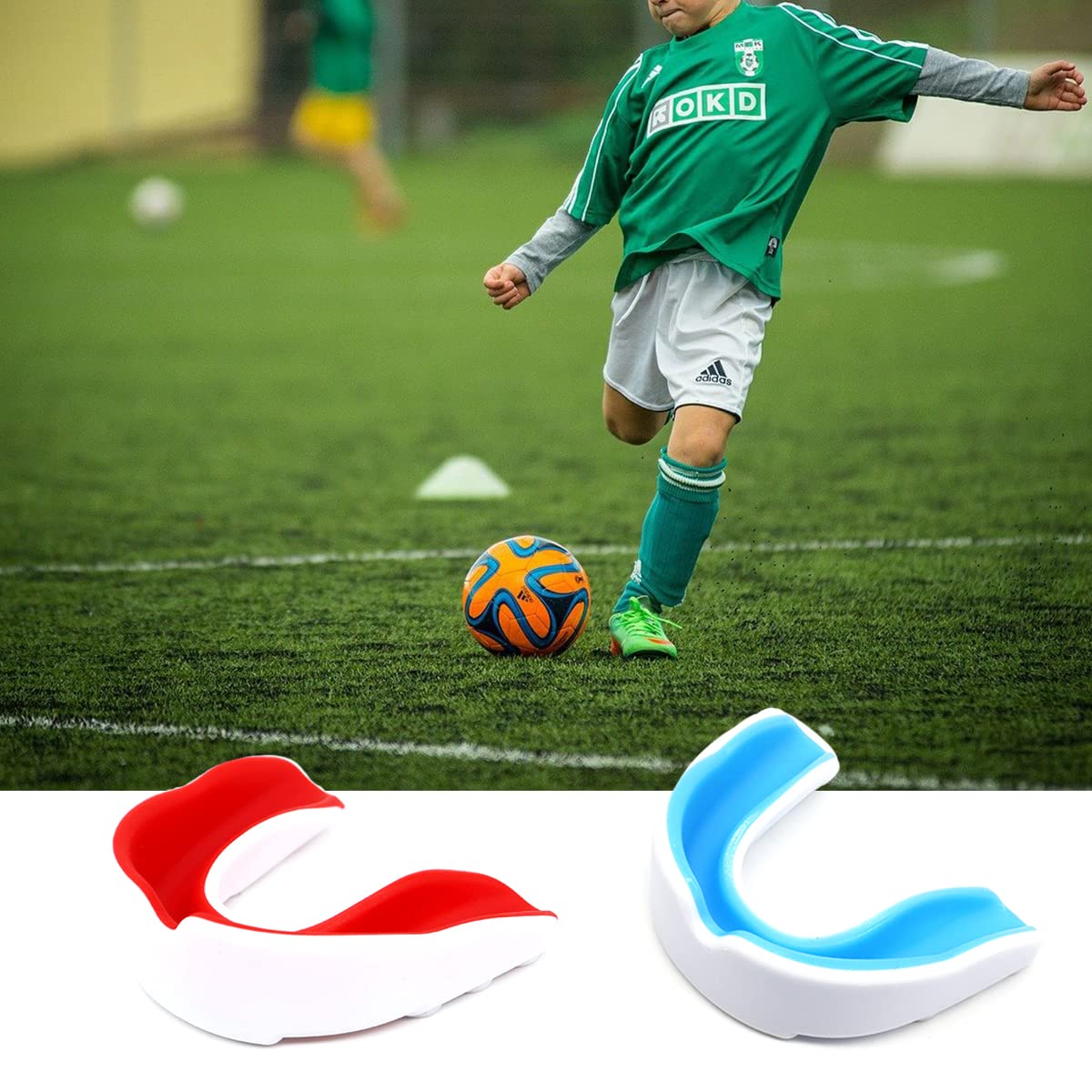 Paquete De 2 Protectores Bucales De Fútbol, Protector Bucal