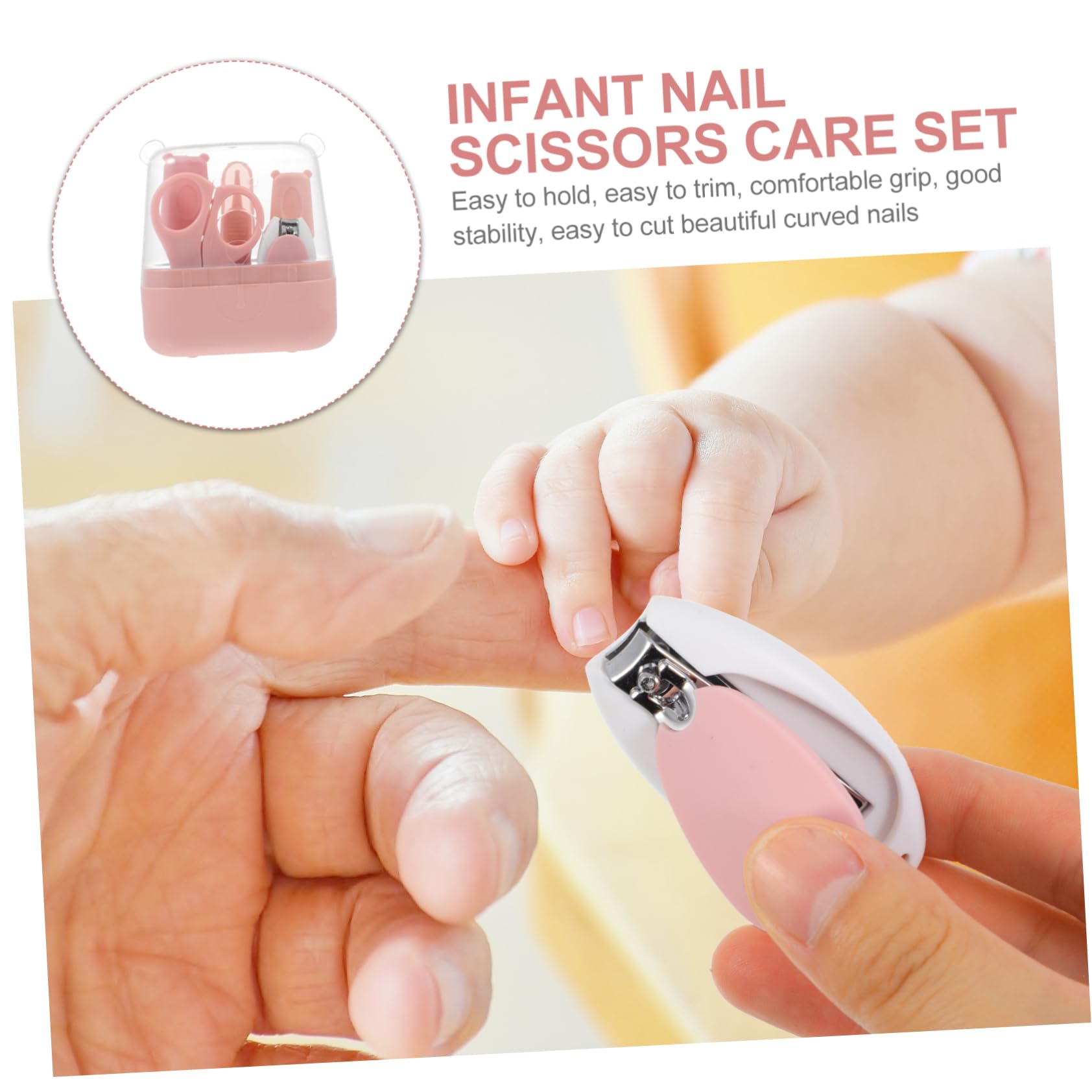 ibasenice Baby Nail Kit 5pc Nail Scissor Set Toddler Nail Clipper Baby Manicure Clipper Nail Trimmer Kit Present Set for Boys and Girls Baby Present