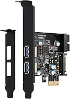 Vista 9 de Tarjeta de expansión PCIE 1X a 2 puertos 19Pin, USB 3.2 GEN1 Super Speed 5Gbps PCI Express Card para Windows 11, 10, 8.1, 8, 7, XP