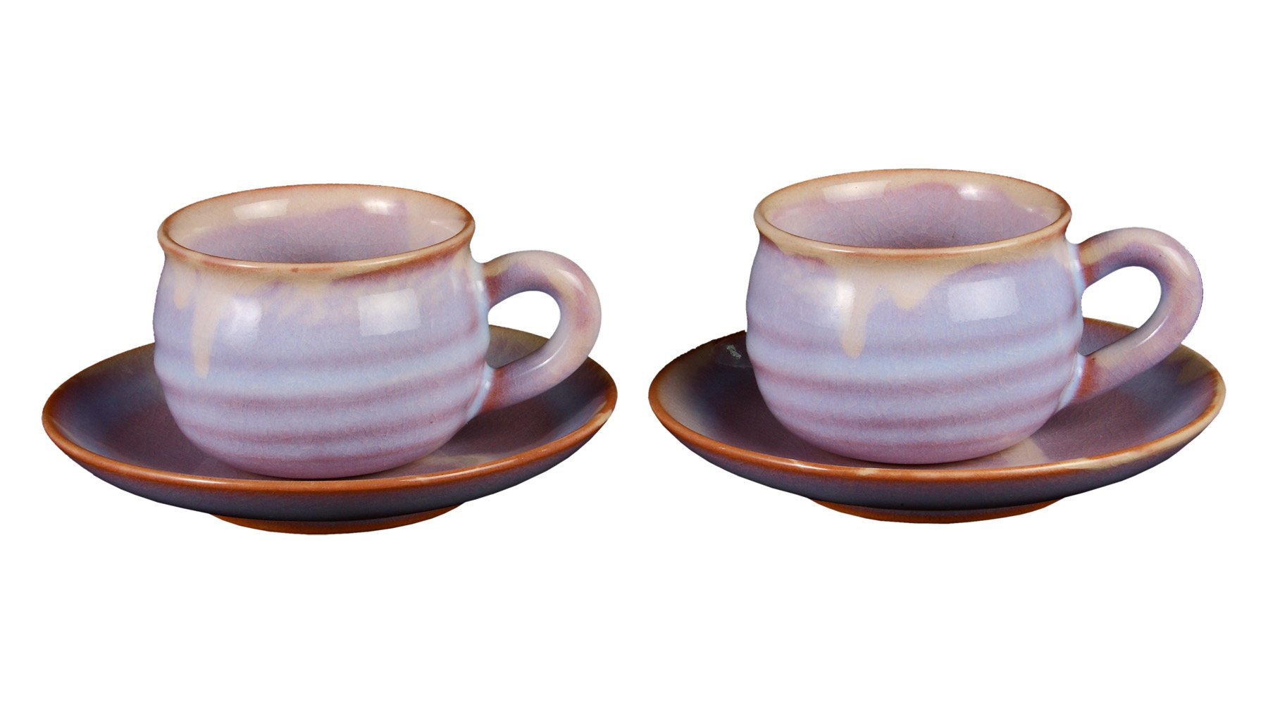 Hagi Murasaki Round Coffee Cup & Saucer Pair