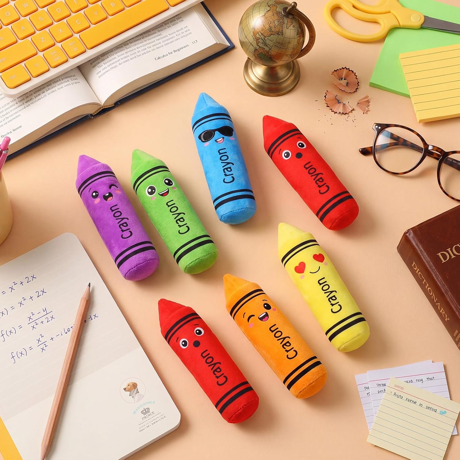 24 Pcs 4 Inch Mini Crayon Plush Toy for Kids Back to School Student Gift